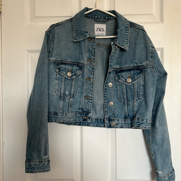 Zara cropped jean jacket - Picture 1 of 1